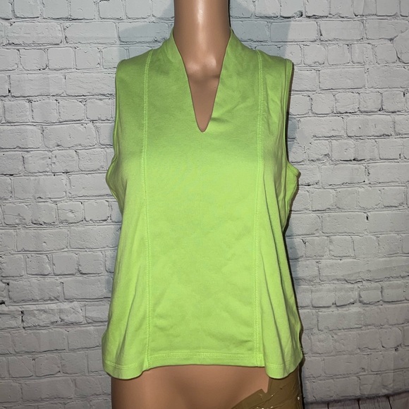 Rafaella Tops - Rafaella Petite Green V Neck tank top size PL